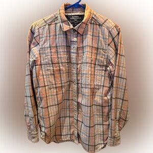 Flannel Shirt pink plaid sz M